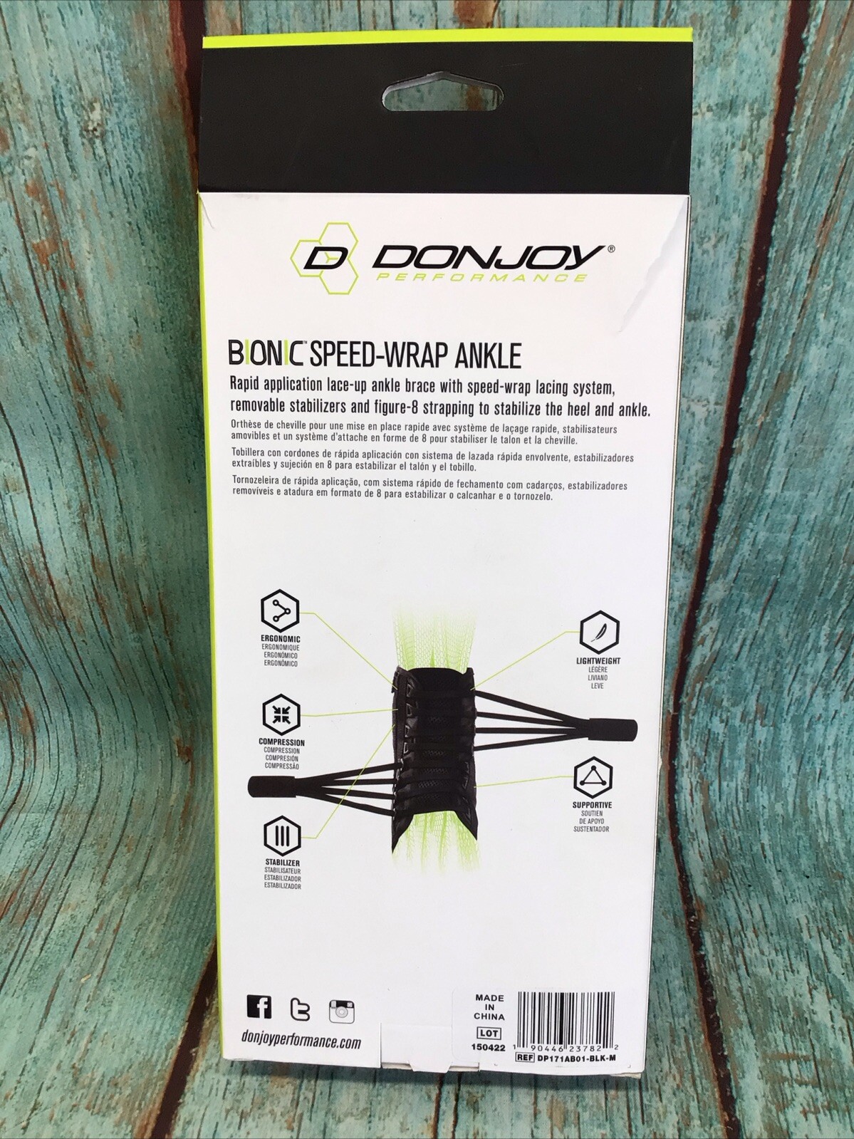 Donjoy Performance Bionic Speed Wrap Ankle, MEDIUM Open Box.