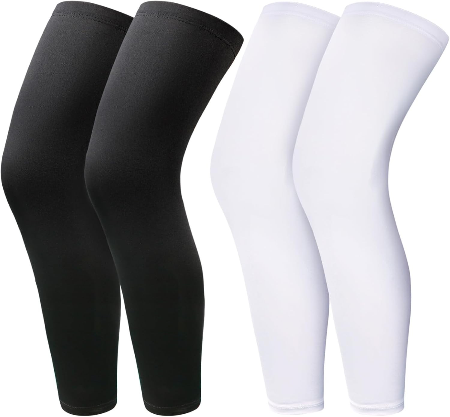 2 Pairs Leg Sleeves,Full Length Leg Compression Sleeve,Sports Long Knee Sleev…
