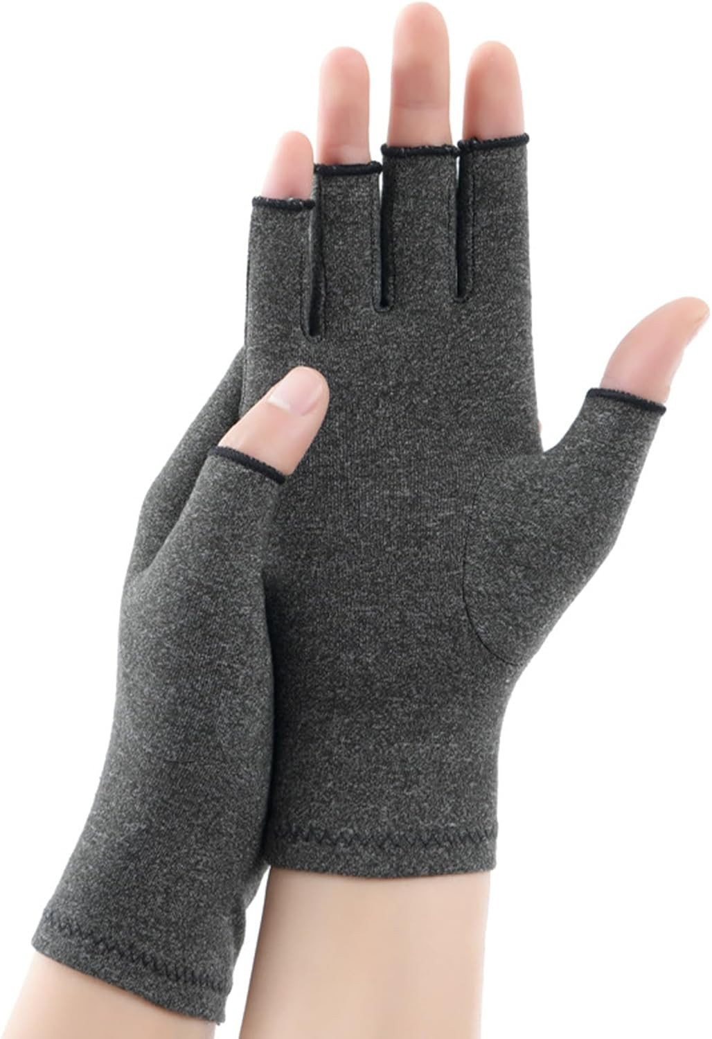 Ergonomic Fingerless Compression Gloves – Stylish Dark Gray for Arthritis Relief