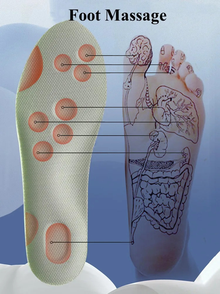 4D Latex Sports Shoes Insoles Super Soft High Elasticity Shoe Pads Anti-pain Deo