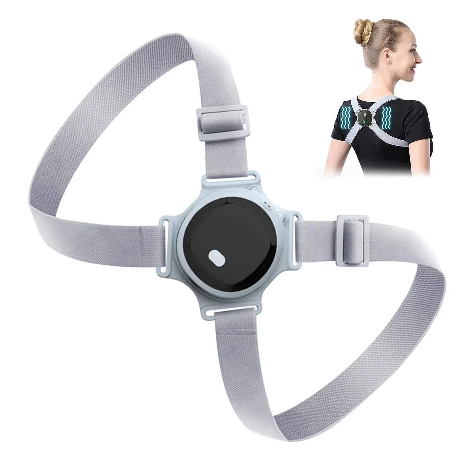Smart Electric Posture Corrector Back Brace USB Rechargeable Vibration Sensor