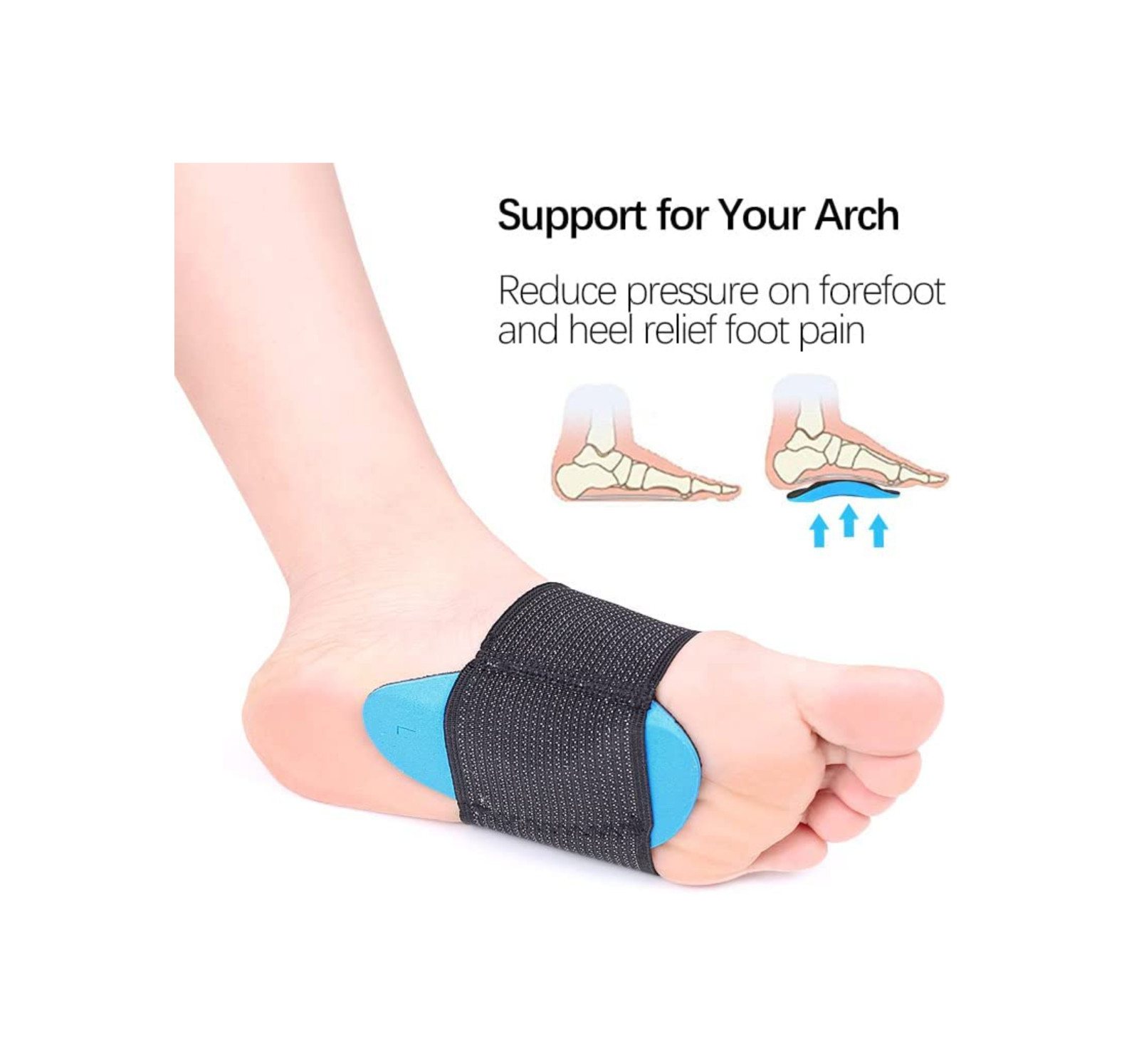 PAIR FOOT ARCH SUPPORT FLAT FEET FALLEN ARCH PLANTAR FASCIITIS INSOLE HEEL PAIN
