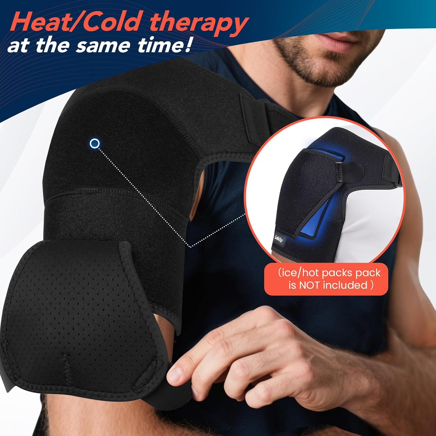 Shoulder Brace with Adjustable Compression Sleeve Rotator Cuff Support & Arm Sli