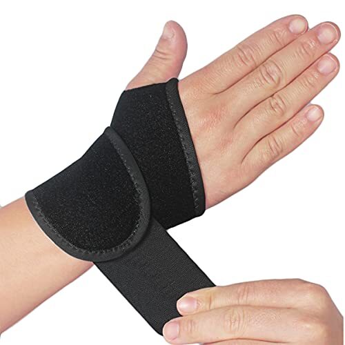 Paquete de 2 muñequeras/soporte de mano para túnel carpiano negro