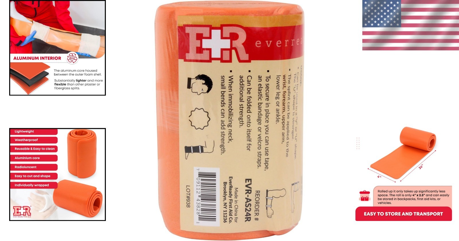 Weatherproof 24” Aluminum Splint – Lightweight Design for Athletes & First Aid