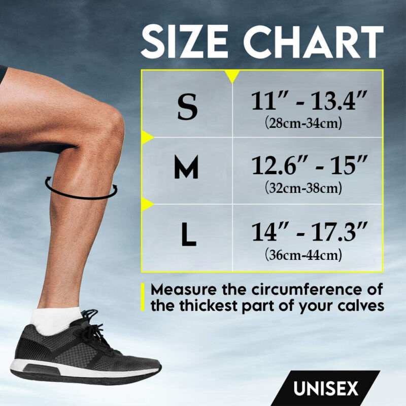 Copper Calf Support Brace Shin Splint Compression Sleeve Leg Wrap for Men Women