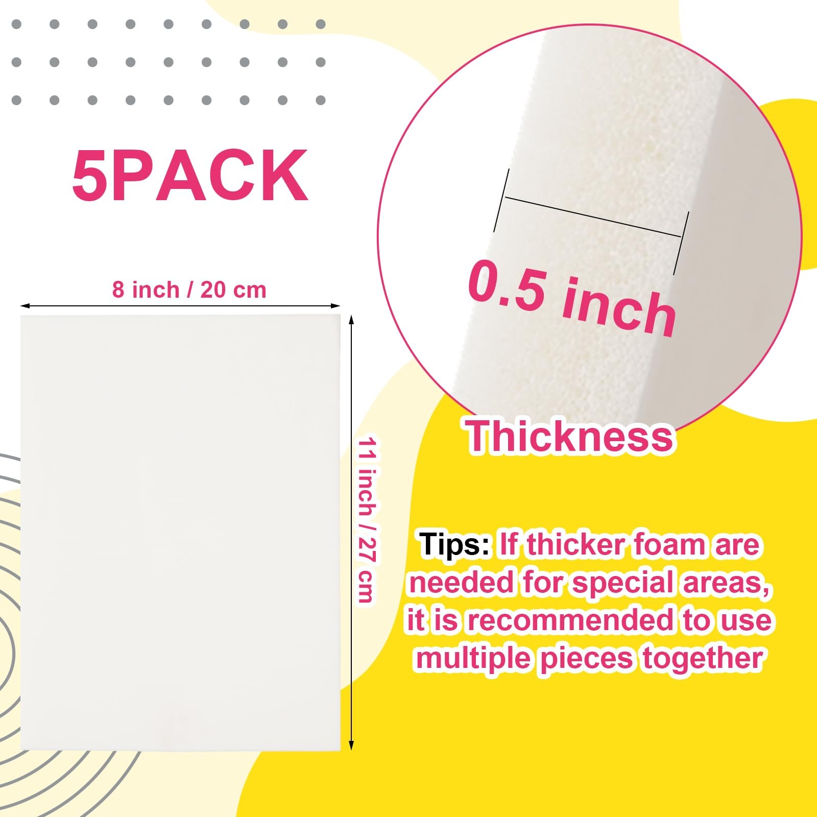 5 Pack Lipo Foam Pads – 8” x 11” Lipo Foam Board Lipo Foams Post Surgery fo…