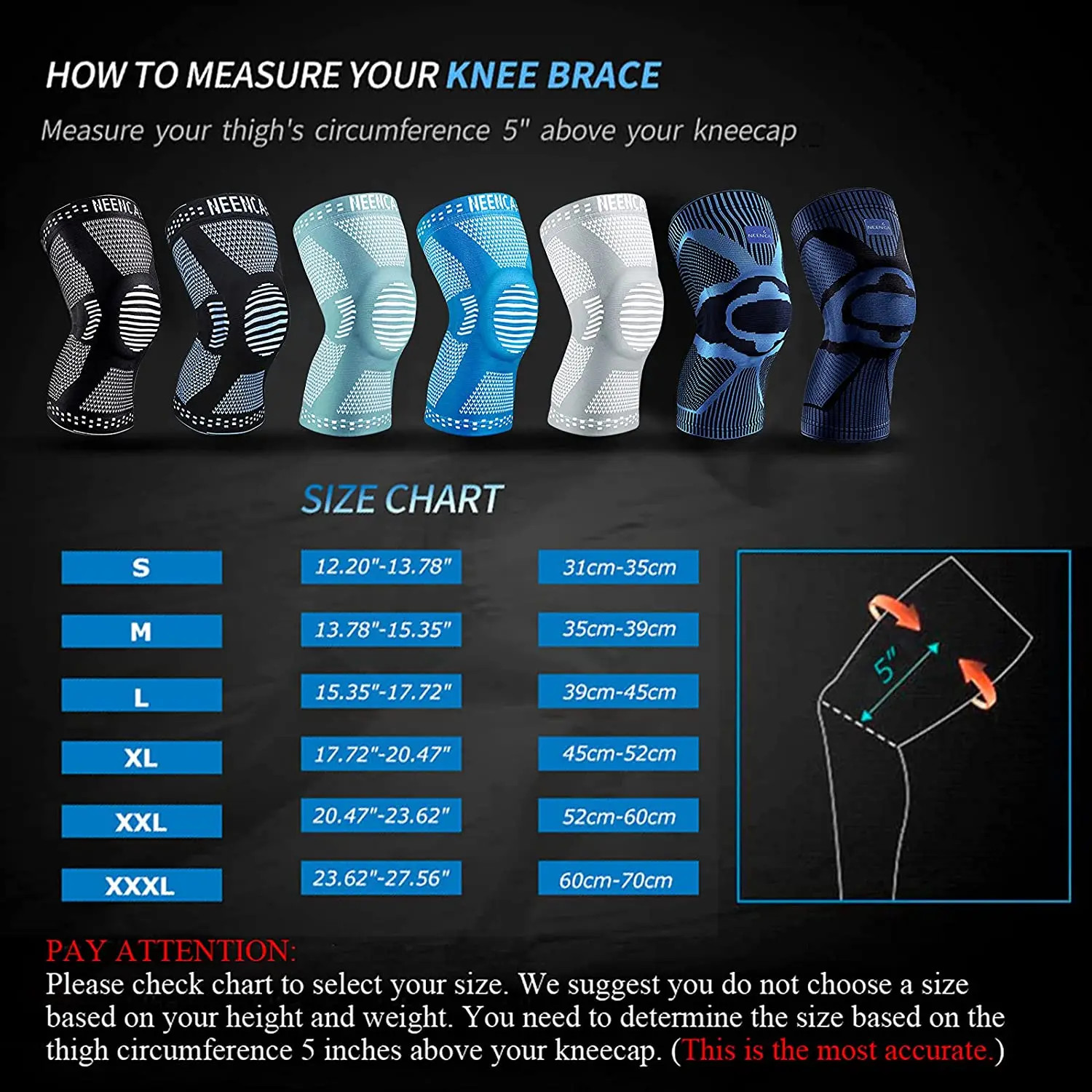 Knee Brace Support Side Stabilizers Patella Gel Compression Meniscus Injury