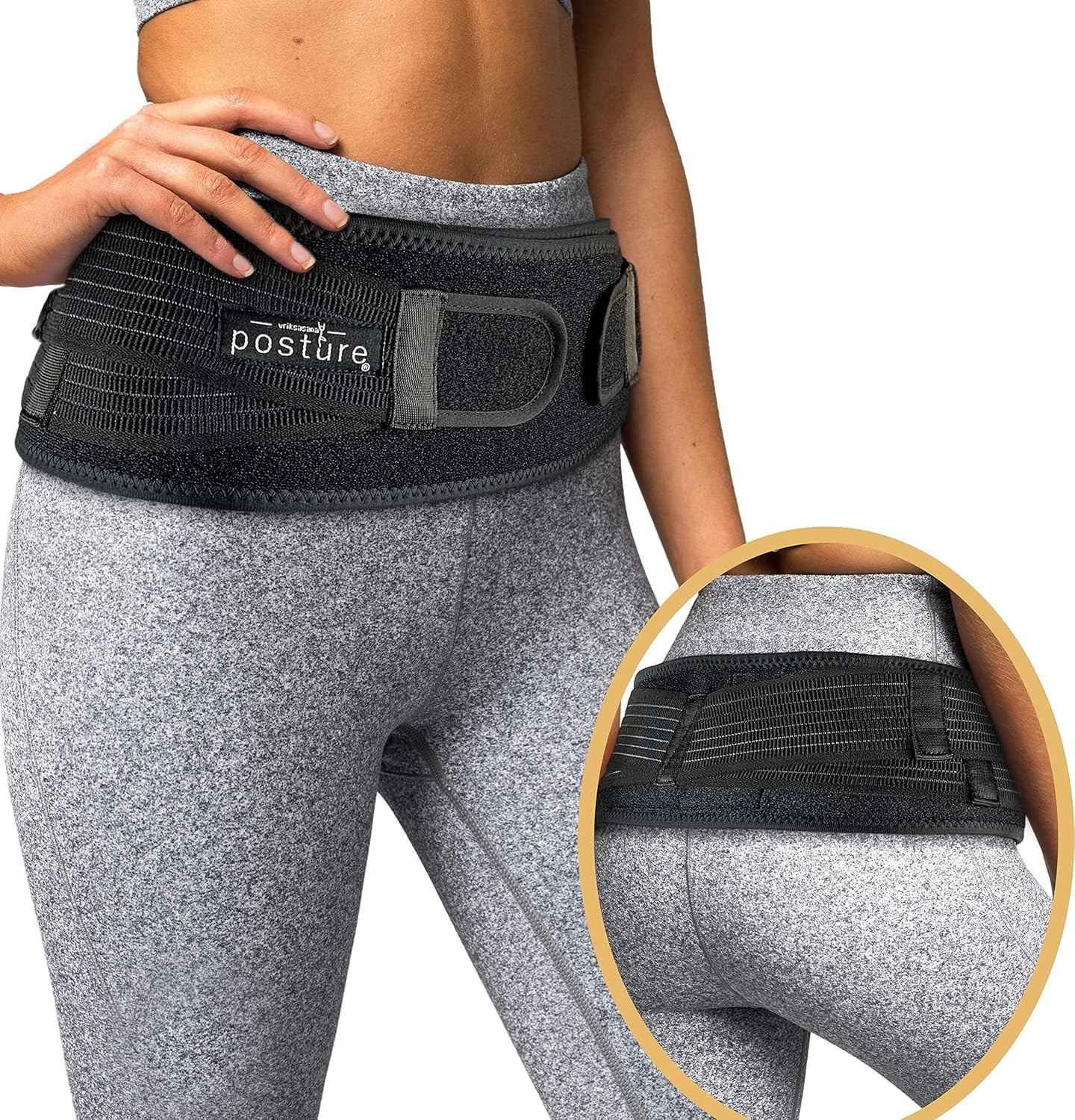 Sacroiliac Hip Belt for Women and Men That Alleviates Sciatic, Pelvic, Lower Bac