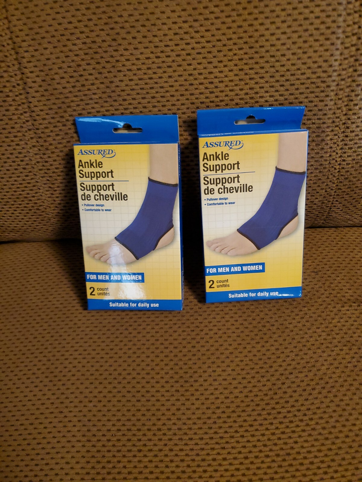 2 pairs Assured Pullover Ankle Support Brace for Men and Women total of 4 NIB