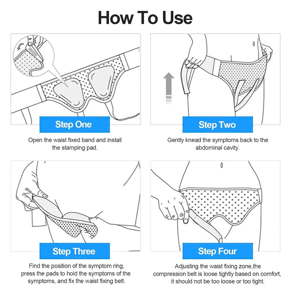 Men Hernia Support Belt Truss For Inguinal Groin 2 Removable Compression Pads US