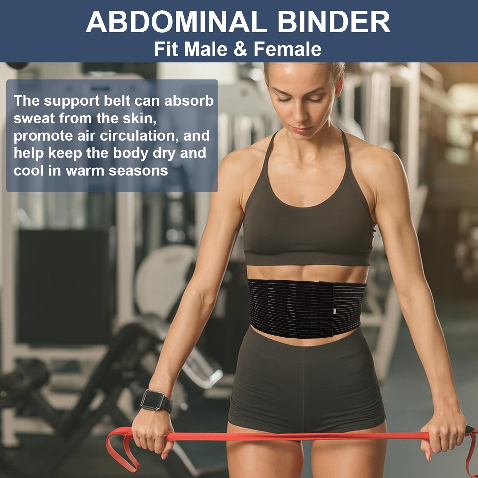 Umbilical Hernia Belt for Men & Women, Abdominal Support Binder with Hernia