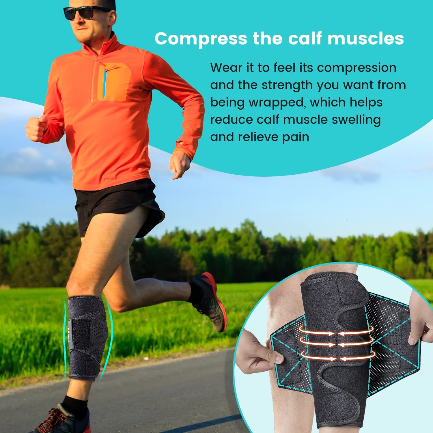 Adjustable Calf Compression Wrap for Pain Relief – L/XL Size – Ideal for Vari…