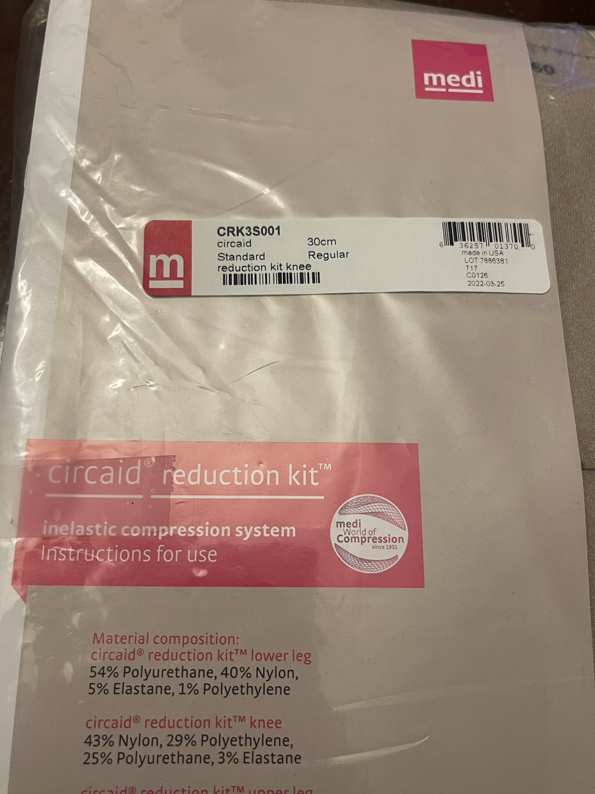 Circaid Standard Reduction Kit Knee 30cm Regular