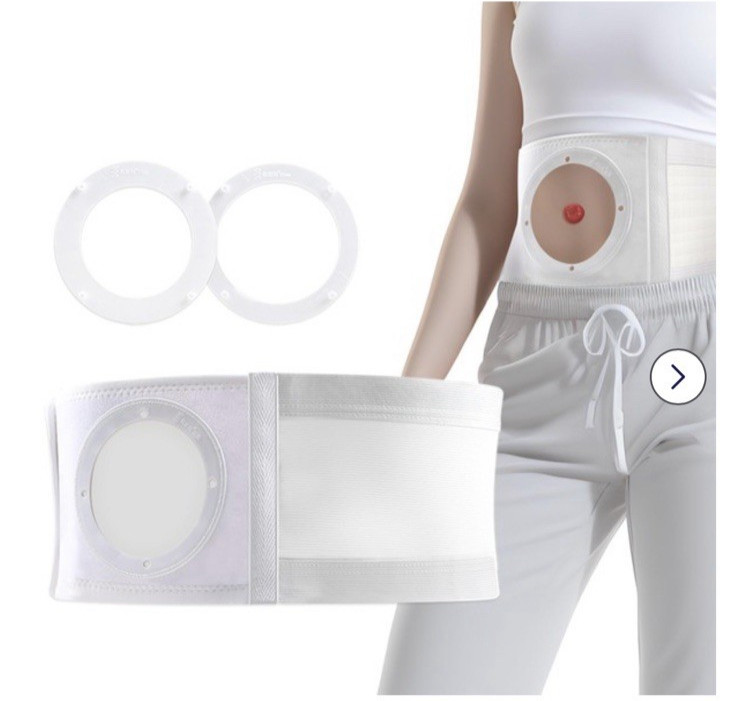 steawoce Adjustable Ostomy Support Belt Medium White Med (27.6–34.2″)