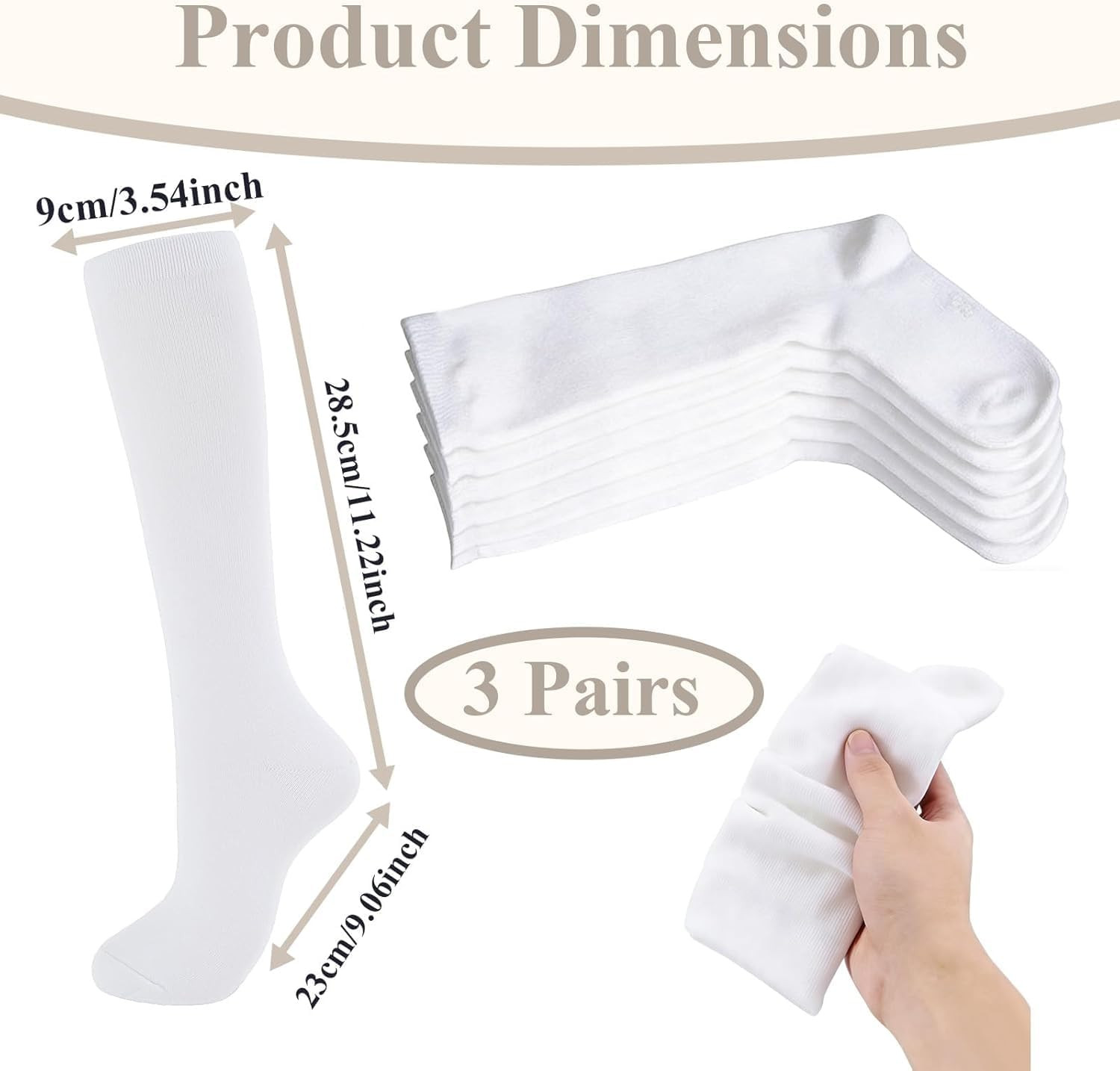 Walking Boot Socks, 3 Pairs Cotton Replacement Orthopedic Liner Compatible