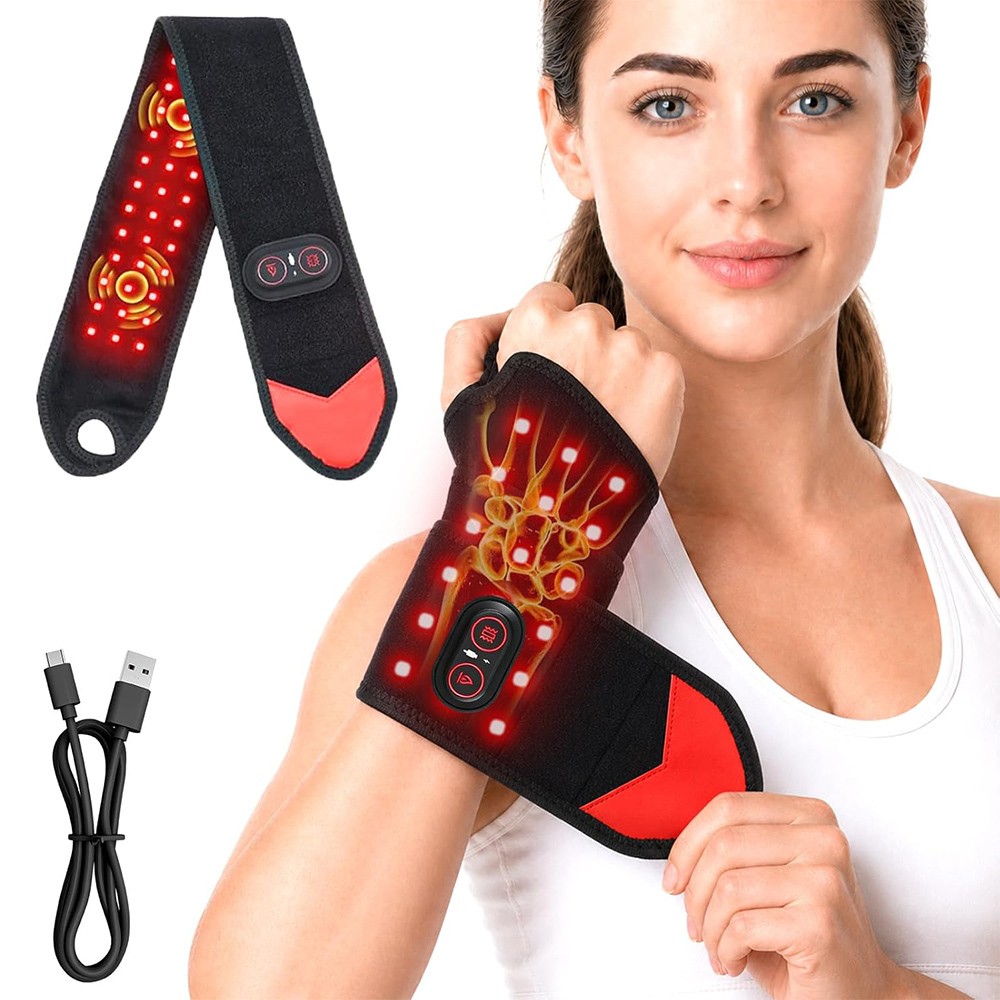 Cordless Hand Wrist Massager Pain Relief with 3 Heat Levels & 3 Vibration Modes