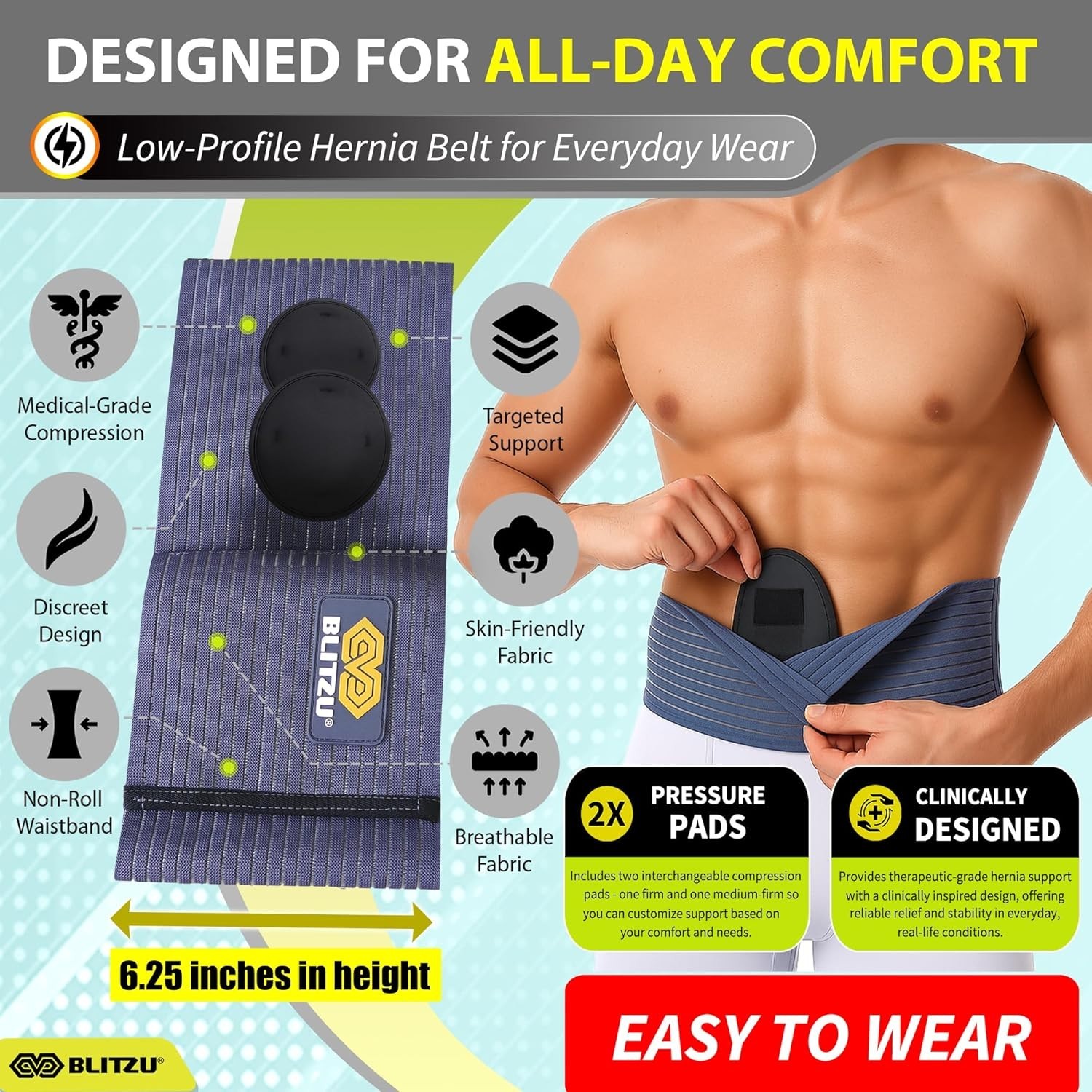 Doctor Recommended Adjustable Hernia Belt for Safe Post-Surgery Recovery – S-M