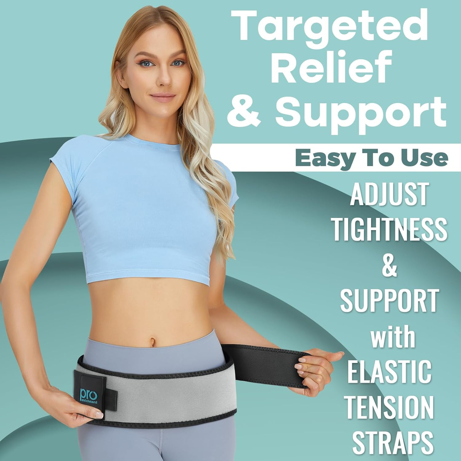 Pro Enrichment Sacroiliac SI Joint Hip Belt – USA Patented Lower Back Brace Supp