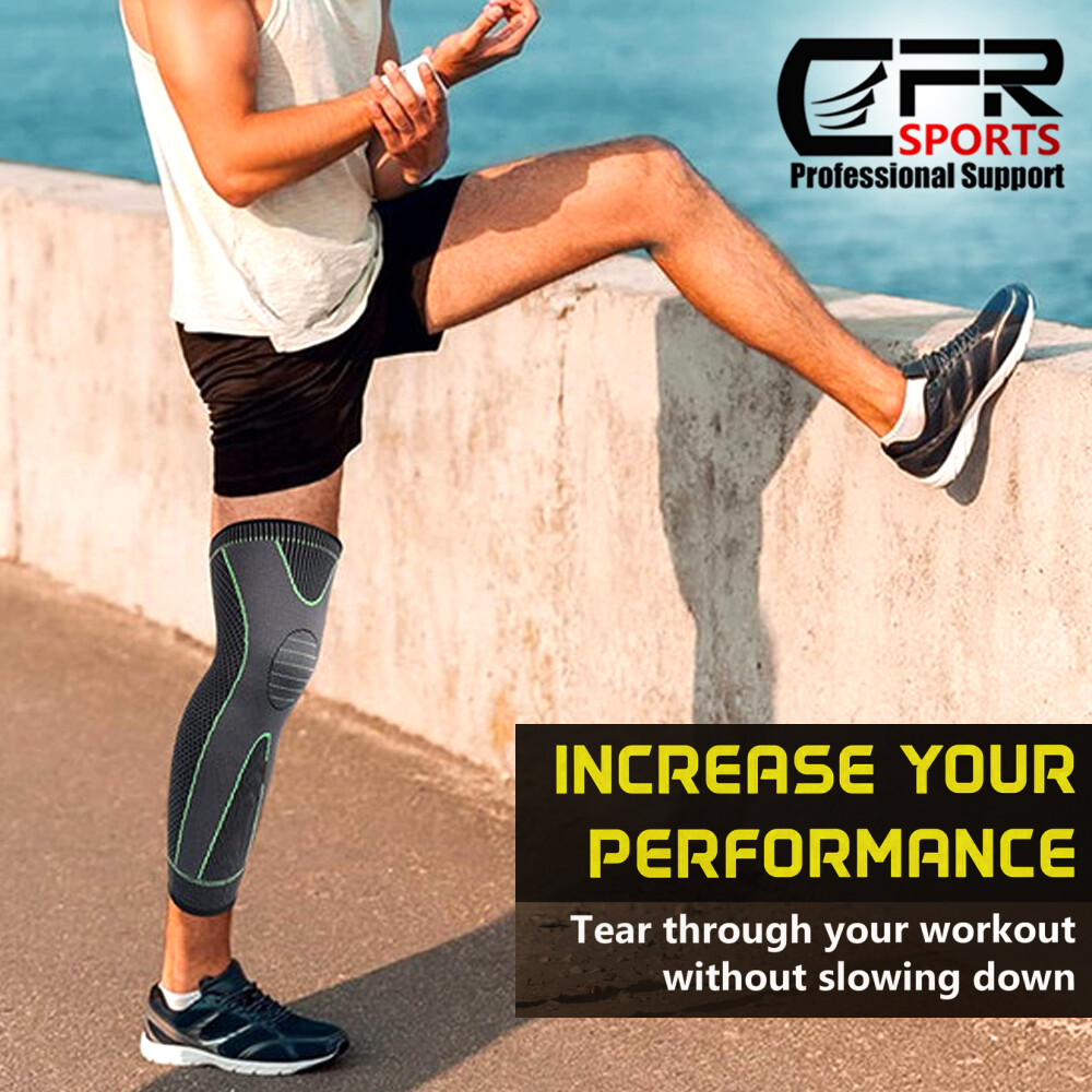 Full Leg Knee Brace Compression Sleeve Sport Support Stabilizers Injury Recovery
