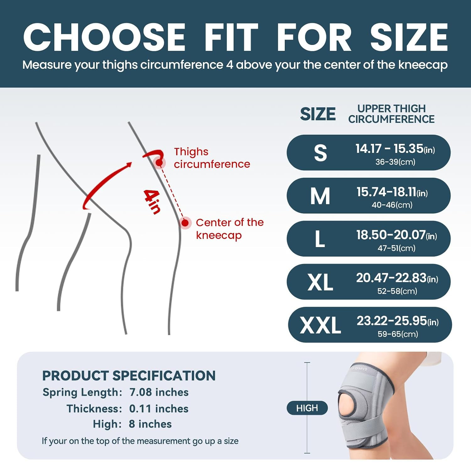Knee Brace for Knee Pain Relief, Adjustable Knee Support with Side Stabilizers f