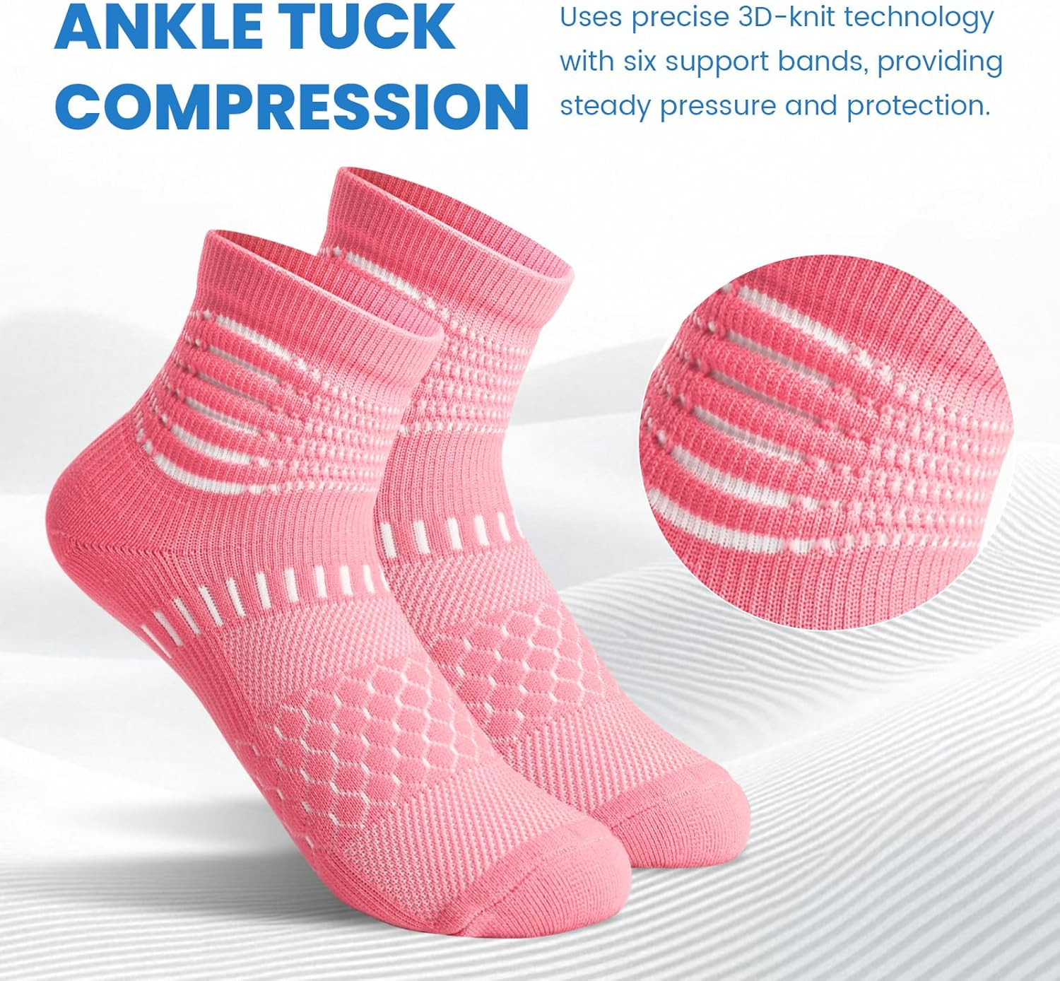 IRAMY Ankle Compression Socks for Women Men Plantar Fasciitis Relief 3/5 Pairs C