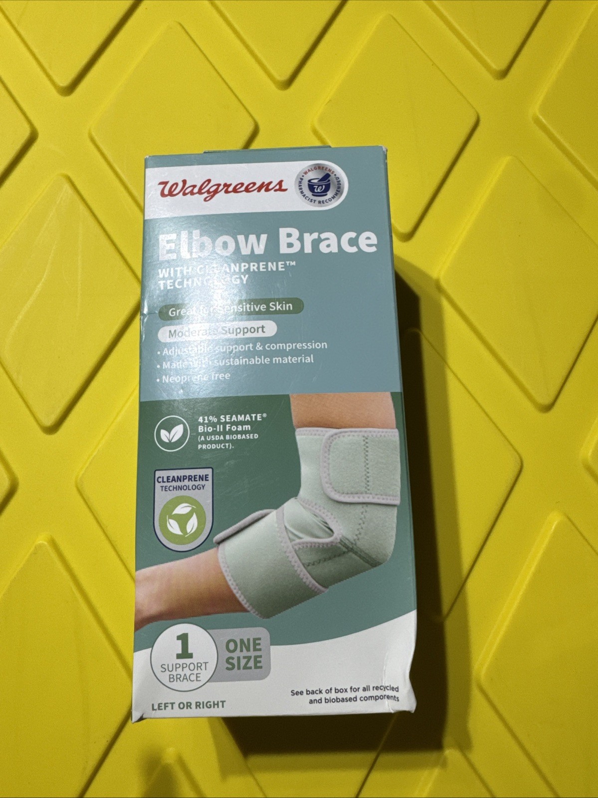 Walgreens Elbow Brace With Cleanprene Technology Great For Sensitive Skin NEW