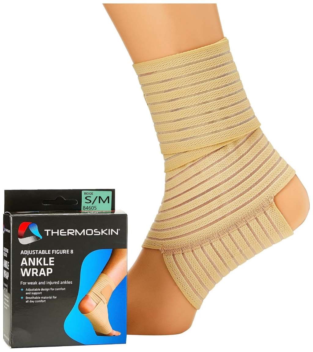 Thermoskin Elastic Ankle Wrap, Beige, Small/Medium