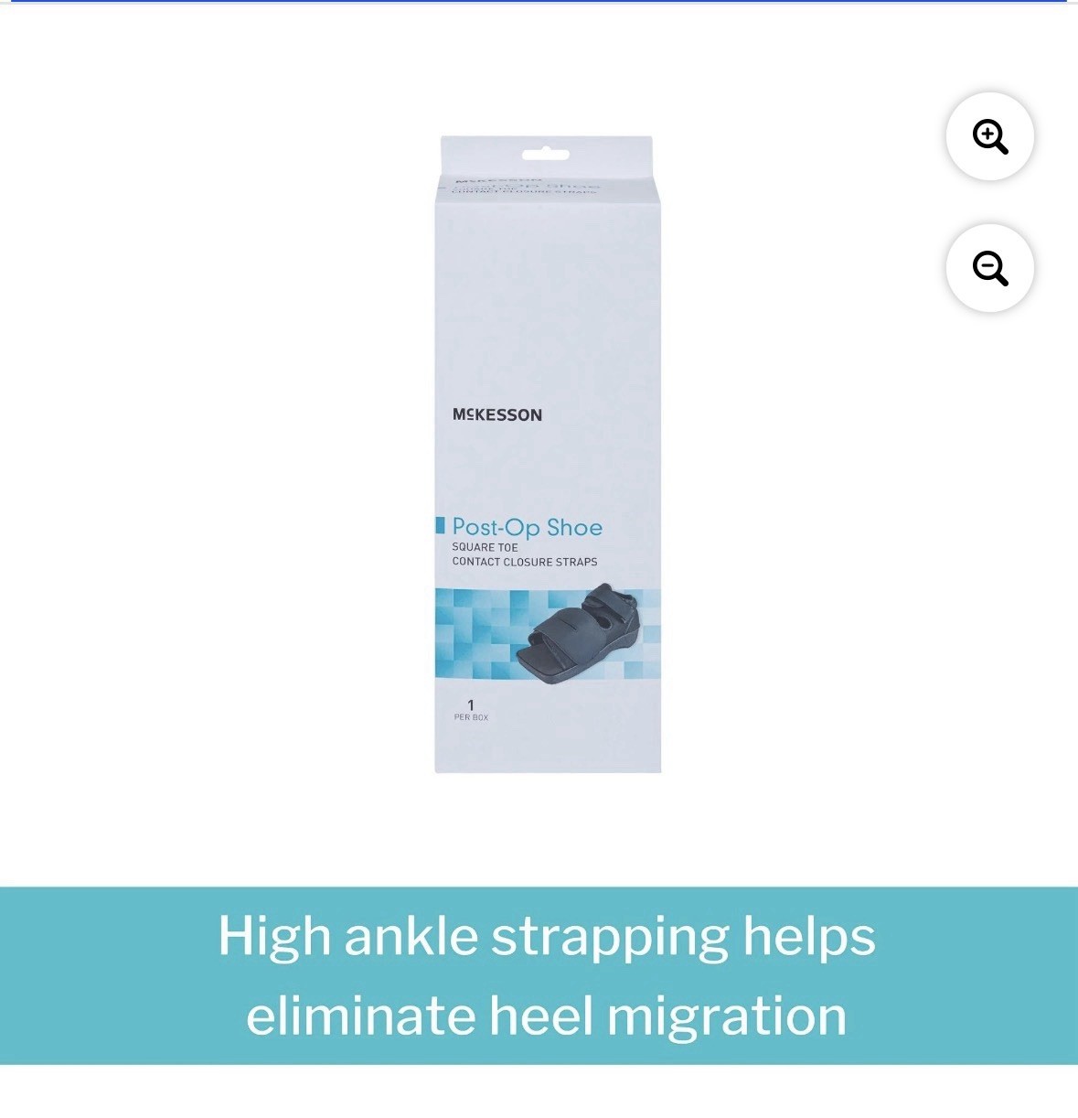 McKesson Black Post-Op Shoe Medium Contact Closure Straps 155-79-81235 Unisex