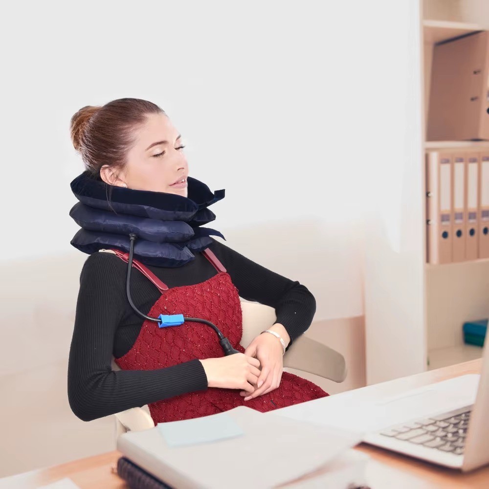 Cervical Neck Traction Device Collar Brace Support Pain Relief Stretcher Therapy