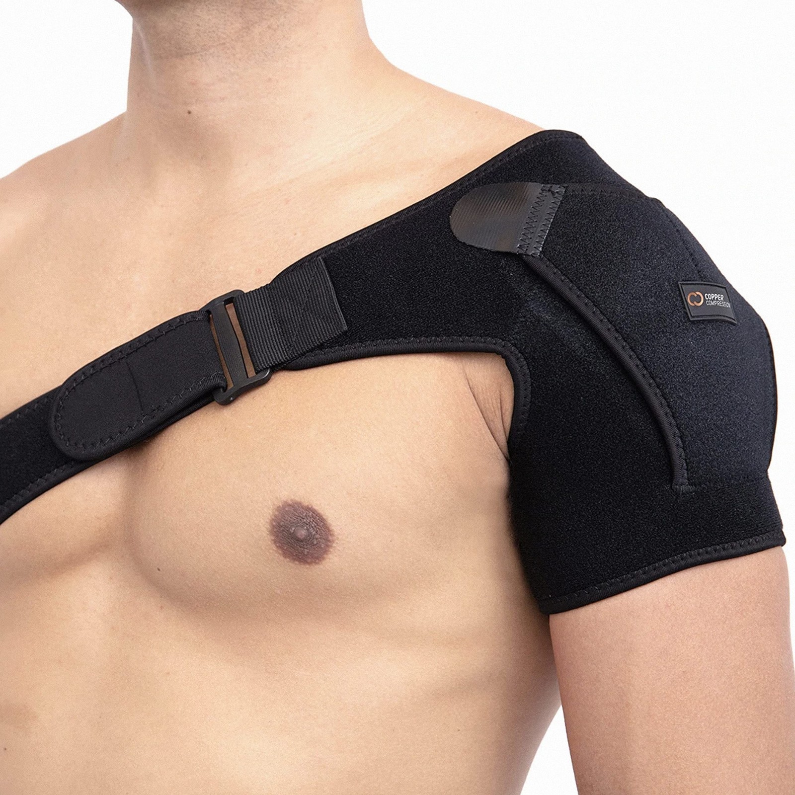 Copper Compression Recovery Shoulder Brace – Immobilizer Small-Medium, Black