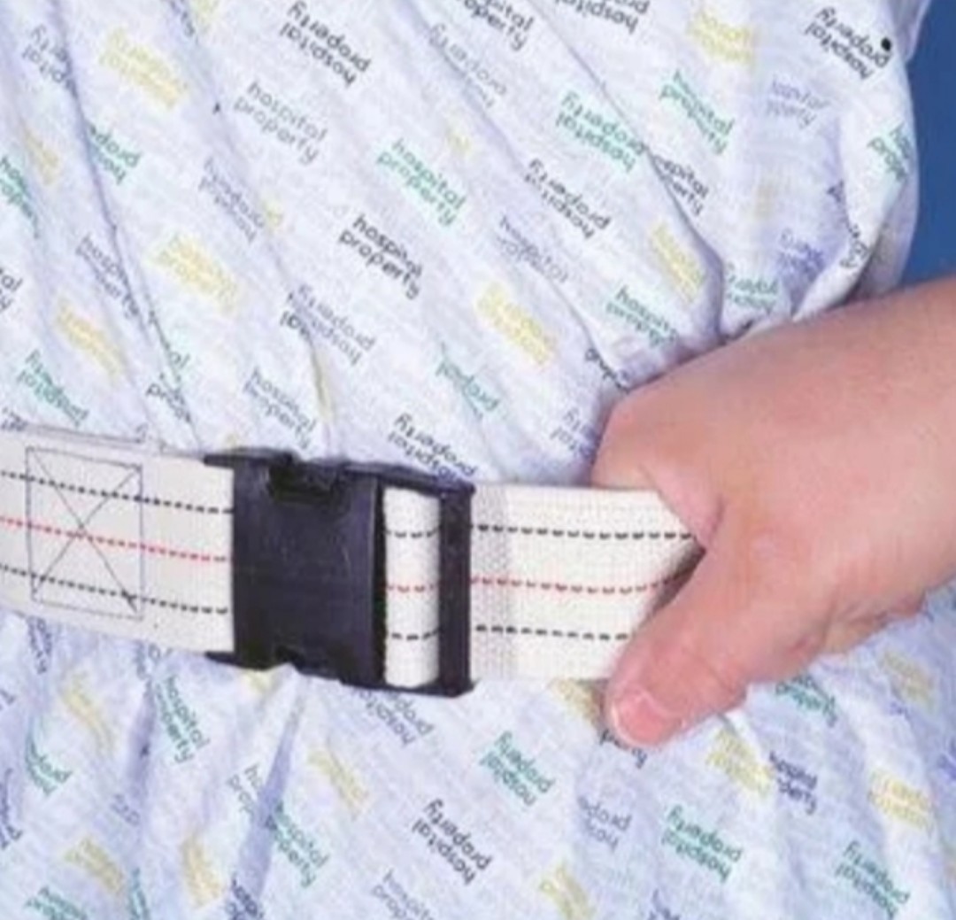 ⚕️🫂⚕️ NWOT Medical Gait Patient Transfer Belt Pinstripe with Plastic Buckle
