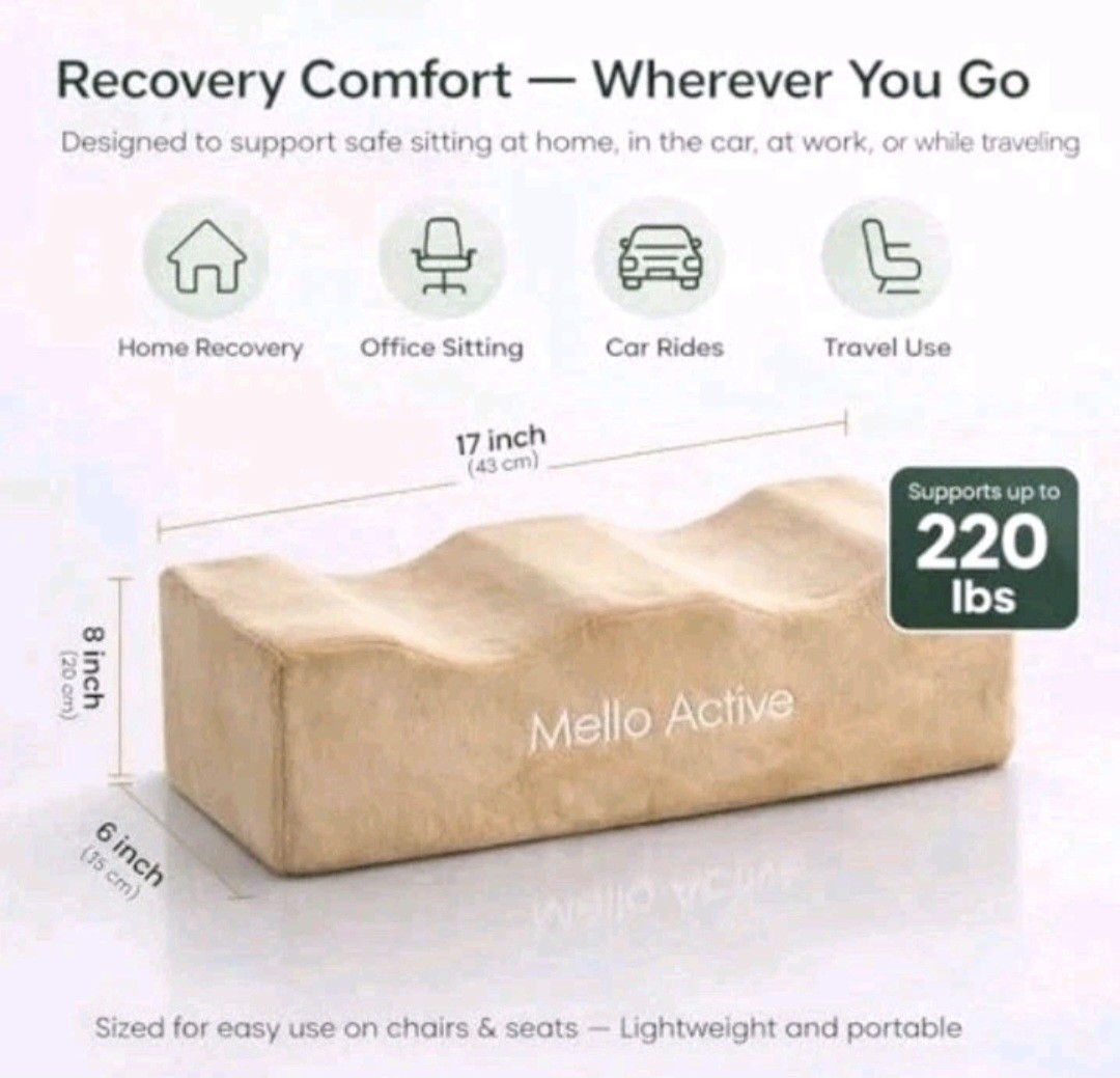 Mello Active BBL Pillow After Surgery – Doctor-Recommended, Firm & Lightweight