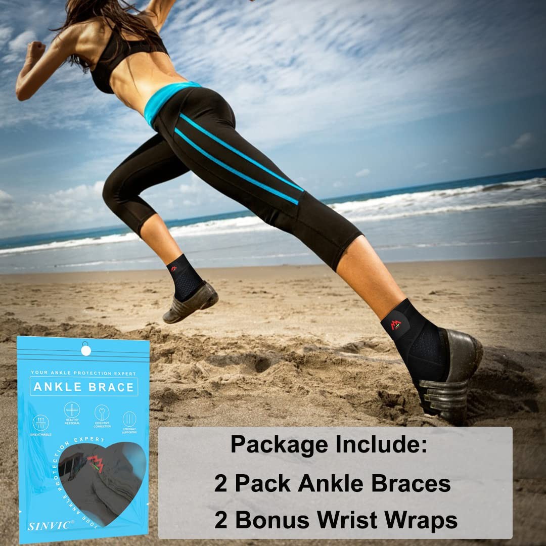 2 PCS Adjustable Ankle Brace Sprained Stabilizes Joints Neoprene Support Run
