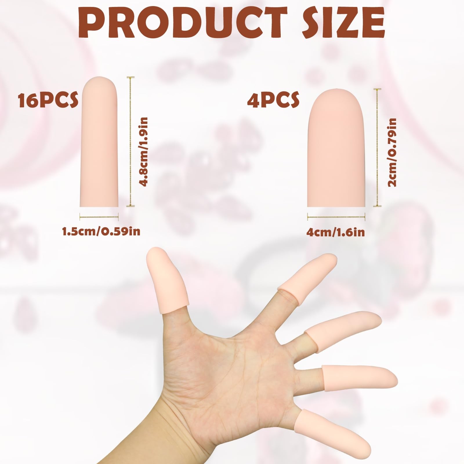 20Pcs Gel Finger Cots Thumb Protector, Silicone Finger Sleeves Cover Protecti…