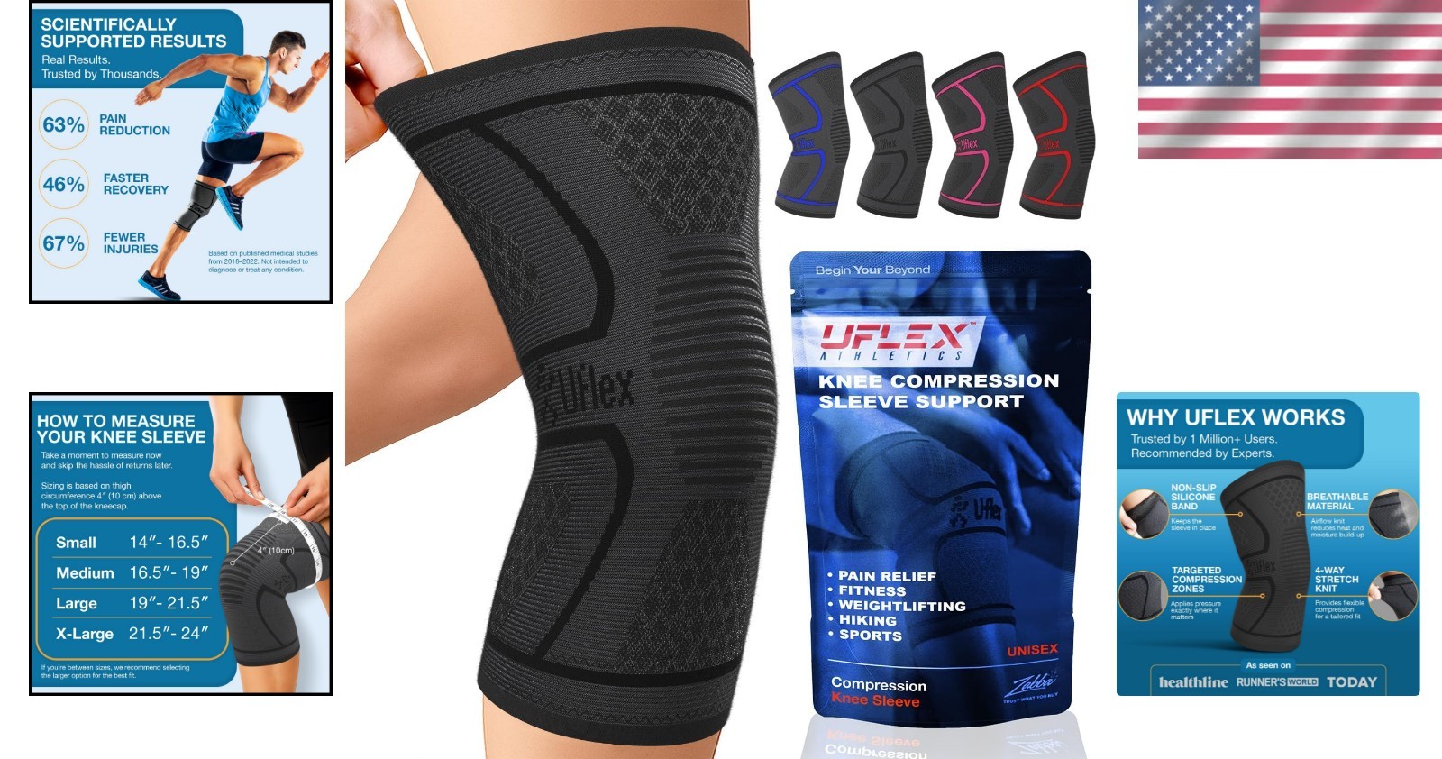 Knee Compression Sleeves for Active Lifestyle – Reduces Pain & Enhances Recovery