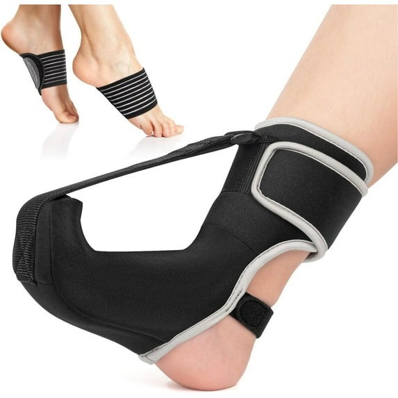 BLACK – PLANTAR FASCIITIS NIGHT SPLINT SOCK UPGRADED BRACE MEDIUM