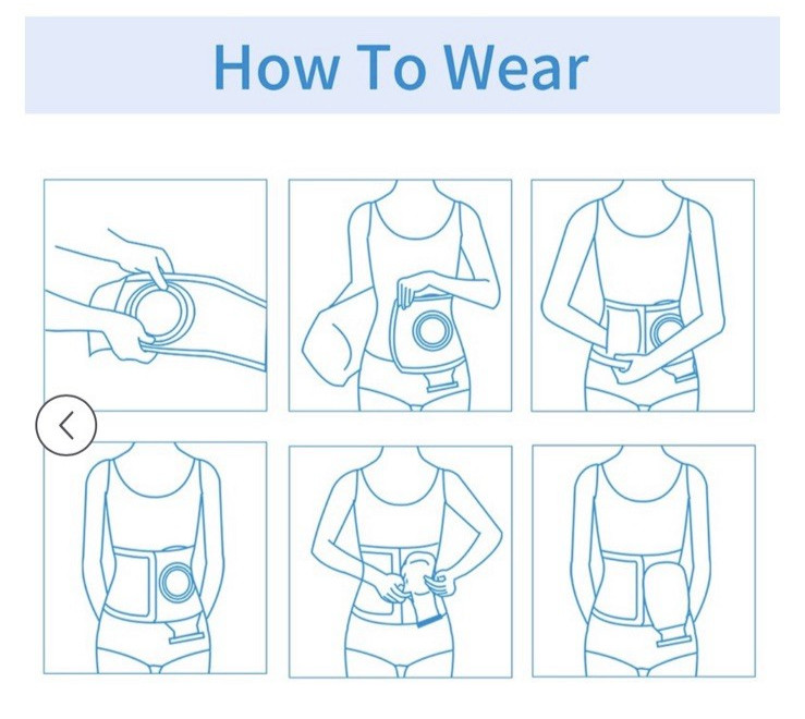 steawoce Adjustable Ostomy Support Belt Medium White Med (27.6–34.2″)