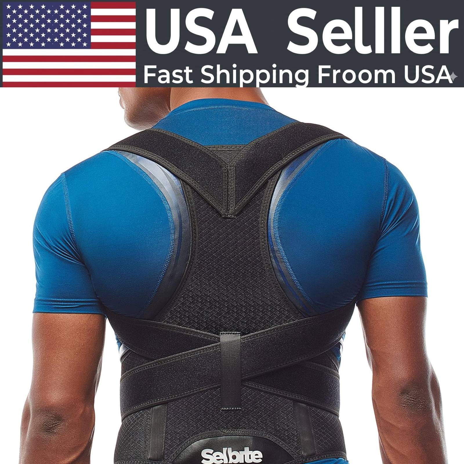 Selbite Posture Corrector Back Brace Adjustable Support for Men Women Pain