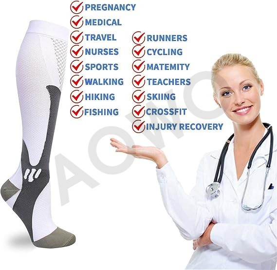 20-25mmHg Compression Socks for Men Women Sports Travel Pregnancy Circulation
