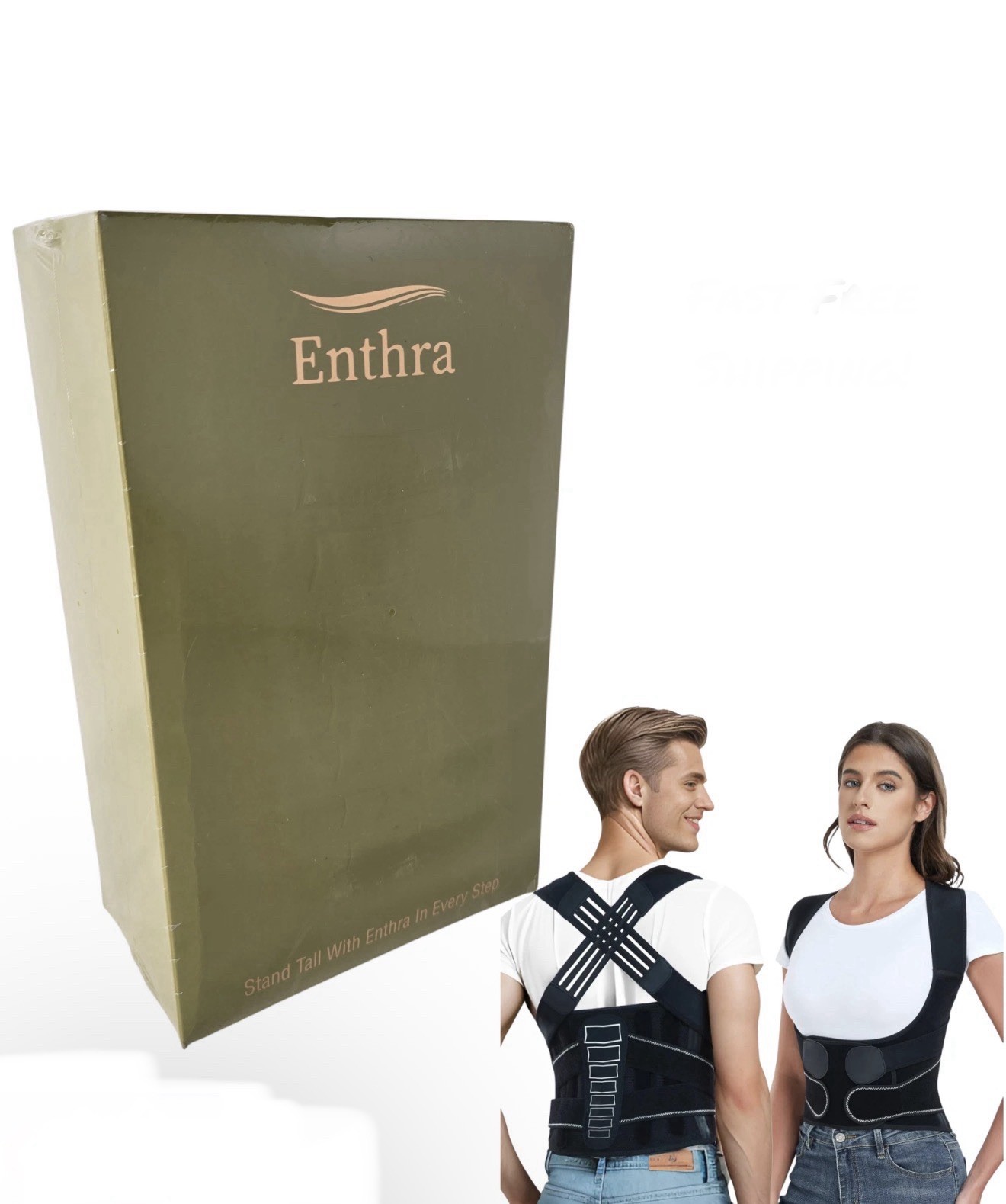 NEW~ Enthra Back Brace Posture Corrector Lower Back Pain Spine Vertica Medium