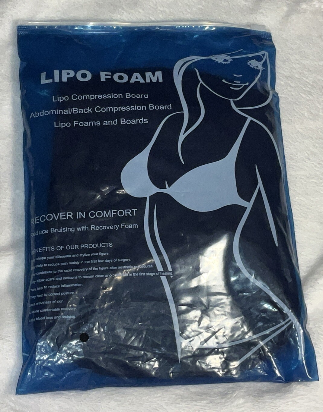 LIPO FOAM Lipo Compression Board Abdominal/Back, Lipo Foam Plus-Size BLACK