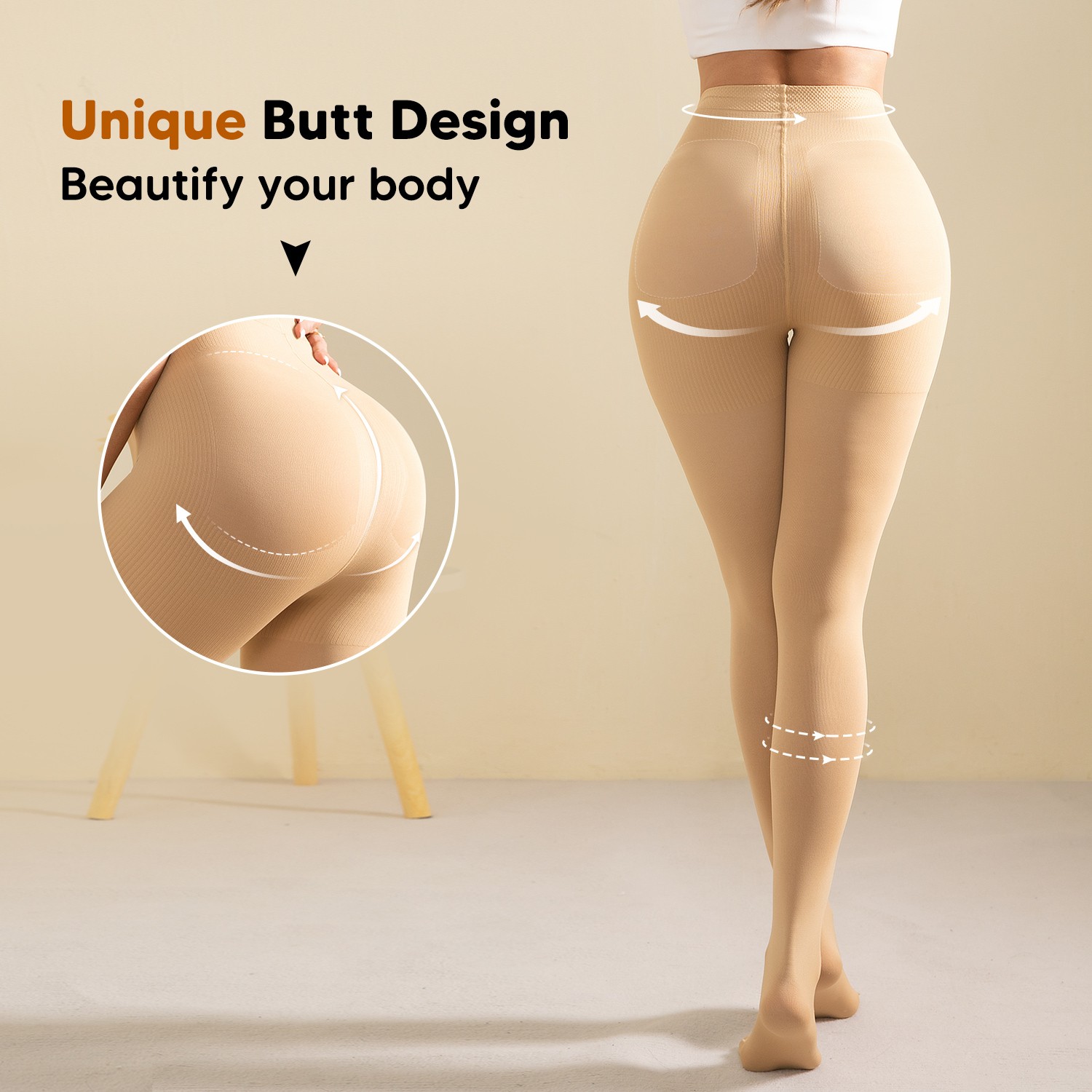 Pantyhose Compression Stockings Support Fashion Women High Leg Slimming Hip Up