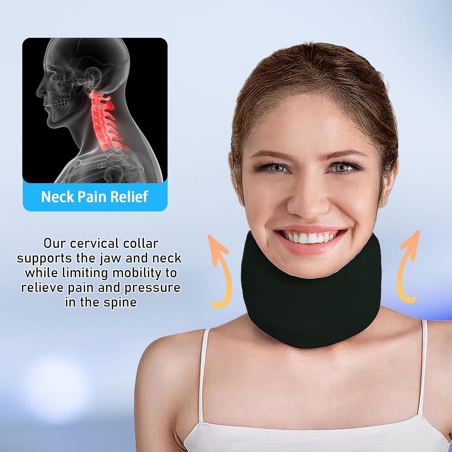 Breathable Adjustable Neck Brace for Pain Relief – Perfect for Sleeping & Travel