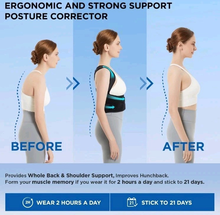 Vicorrect Posture Corrector Support Back Brace, Size Small