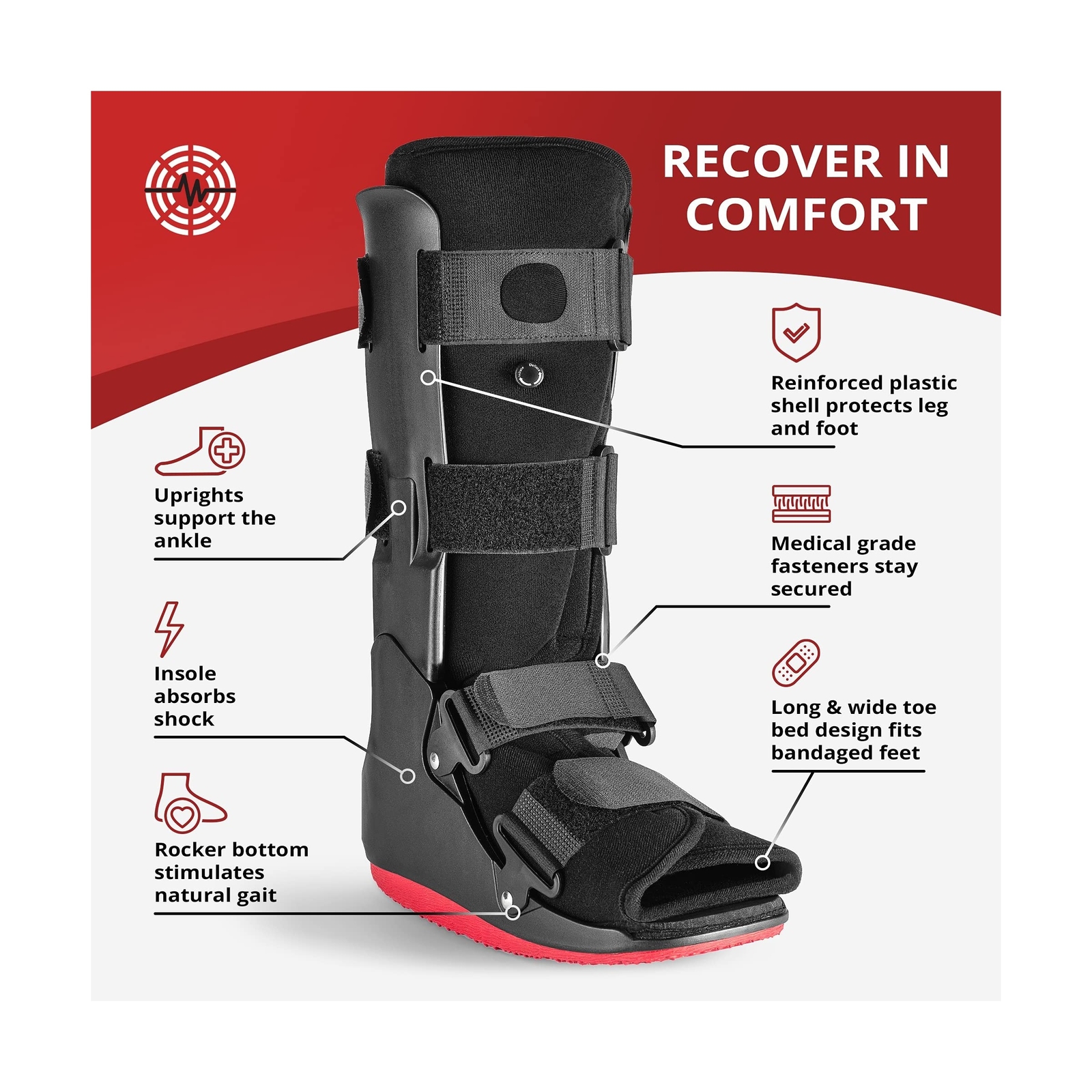 ManaEZ Air Boot Tall CAM Boot | Orthopedic Walking Boot For Sprained Ankle wi…