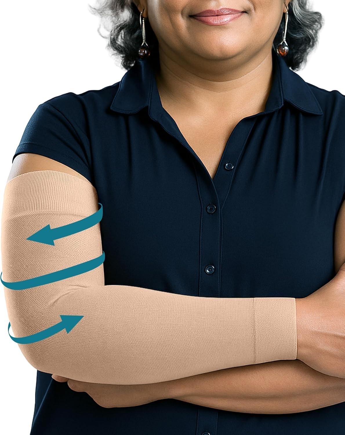 2XL Beige Compression Arm Sleeves – Lymphedema & Swelling Relief for Women
