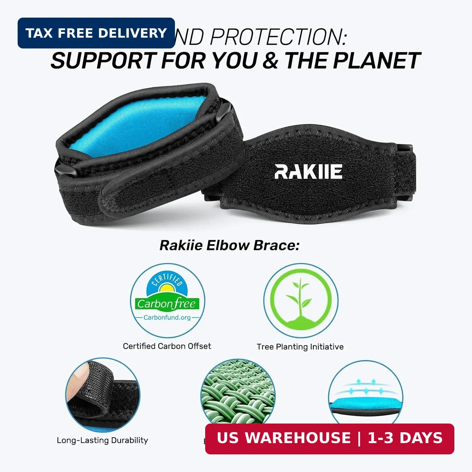 Elbow Brace 2 Pack for Tennis & Golfer’s Elbow Pain Relief