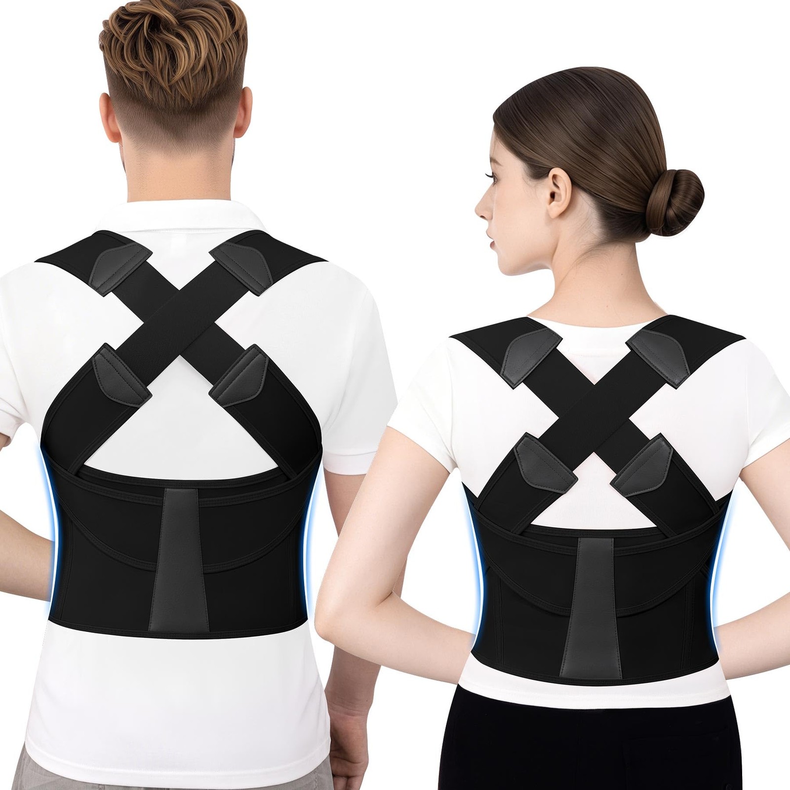Zrughno Posture Corrector for Women and Men Back Brace X-Large, Black