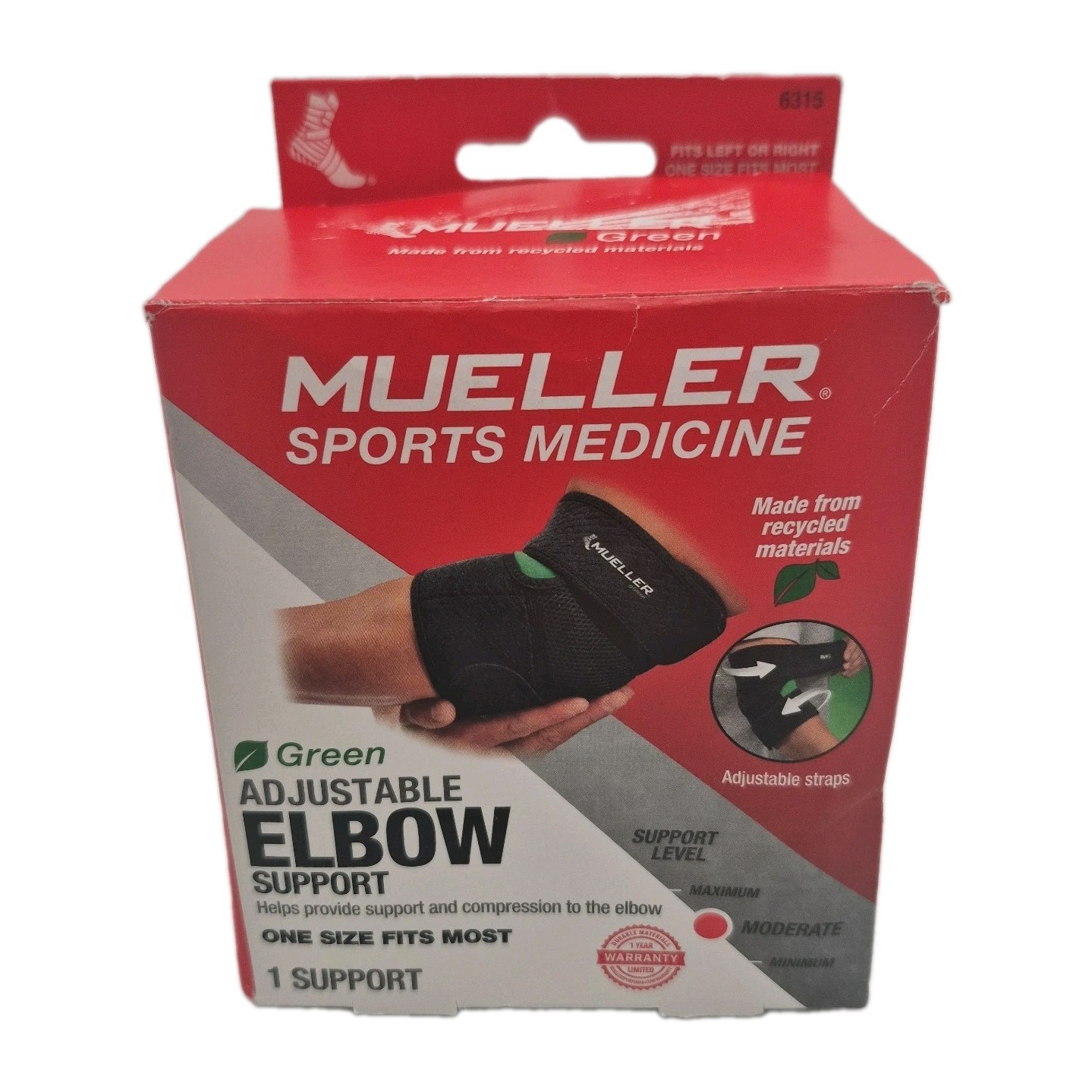 Mueller Adjustable Elbow Support, Black, One Size 6315